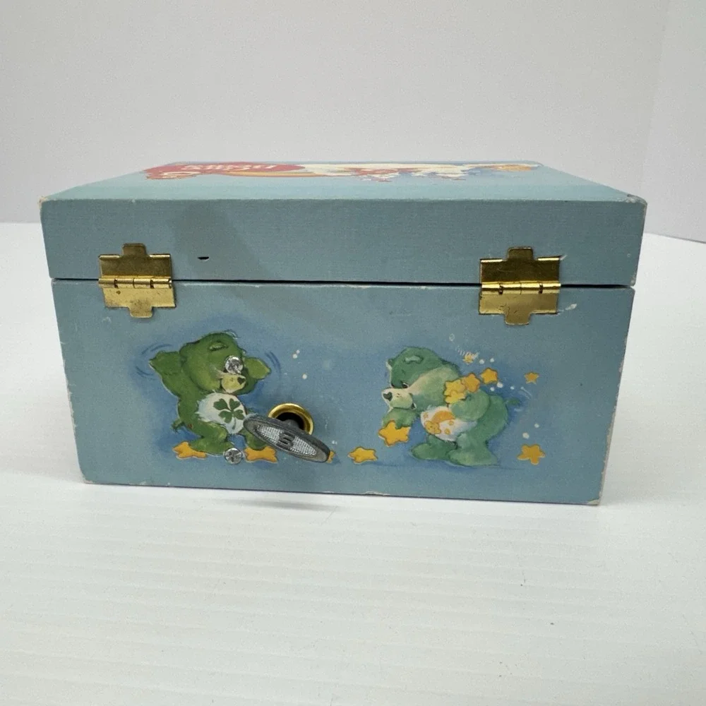 Vintage 1980s Care Bears Musical Jewelry Box Rainbow Heart Mirror RARE HTF WORKS